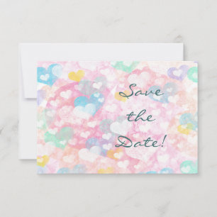 Reserve A Data Corações em Camadas Aquarela Casamento Salve a Dat
