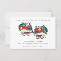 Corações Tatuados, Casamento Gráfico de Tatuagem