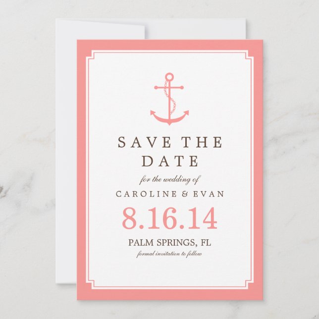 Reserve A Data Coral Anchor Wedding the Date (Frente)