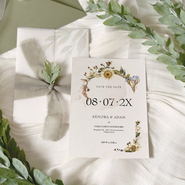 Reserve A Data Coroa de Flores Secas Elegantes para Casamento (Criador carregado)