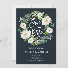 Reserve A Data Coroa Floral Branca Casamento Salve a Data Ca