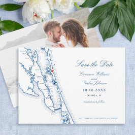 Reserve A Data Corolla NC Mapa Casamento Azul Marinho Elegante
