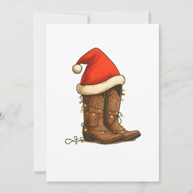 Reserve A Data Cowboy Boots Natal Western Santa Hat (Frente)