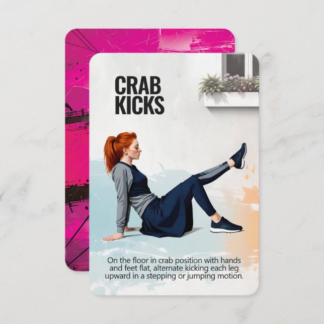 Reserve A Data Crab Kicks Fitness Card with Pink Backing (Frente/Verso)