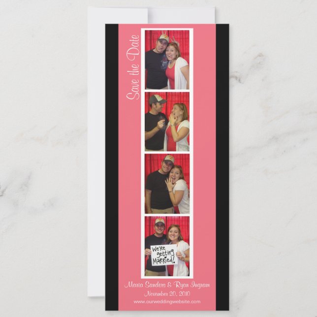 Reserve A Data Creative Photo Booth Salvar a Data (Rosa e Preto) (Frente)
