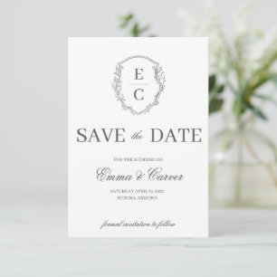 Reserve A Data Crest Monograma Heritage Casamento Salvar a Data C