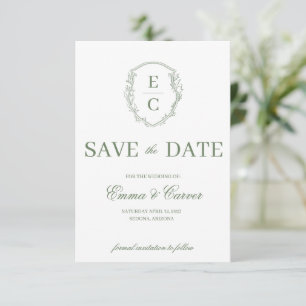 Reserve A Data Crest Monograma Heritage RSVP Casamento Sage