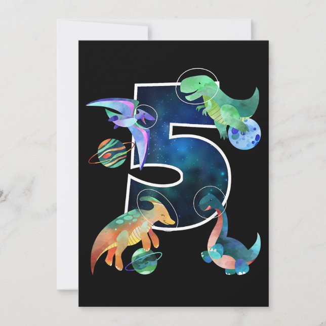 Reserve A Data Crianças Astronautas do Espaço Exterior Dinossauro (Frente)