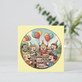 Reserve A Data Crianças gostando de bolos, refrigerantes e balões