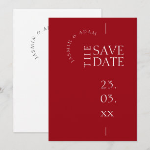 Reserve A Data Crimson Red Tipografia Simples Casamento Salve o