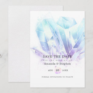 Reserve A Data Cristais de Aquarela Casamento Salve A Data