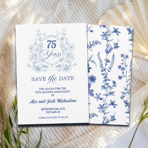 Reserve A Data Cume Elegante Vintage de 75º Aniversário de Casame