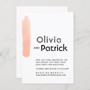 Reserve A Data Curso de pincel rosa elegante. Casamento simples m