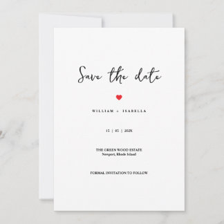 Reserve A Data Custom Minimalistic Wedding Save the Date