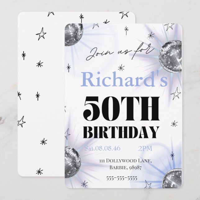 Reserve A Data custom personalized photo 50th  birthday (Frente/Verso)