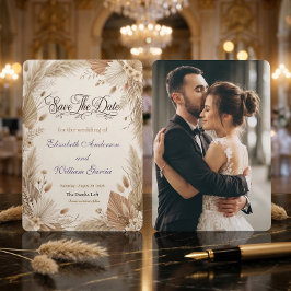 Reserve A Data Custom Photo Bohemian Pampas Floral Rustic 