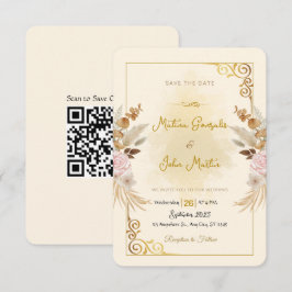 Reserve A Data Custom Save the Date Wedding Invitation with QR