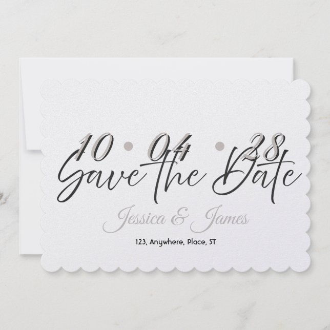 Reserve A Data Customize  Personalized Save the Date (Frente)