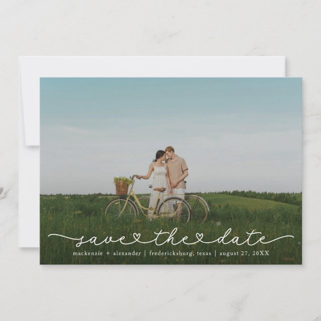 Reserve A Data Cute Boho Script Modern Save The Date Card (Frente)