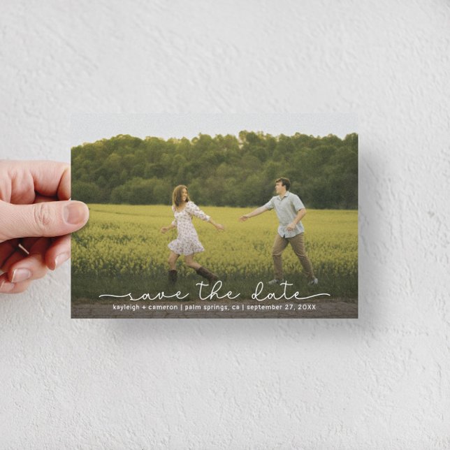 Reserve A Data Cute Boho Script Modern Save The Date Card (Criador carregado)