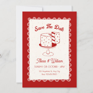 Reserve A Data Cute red vintage cake coquette wedding