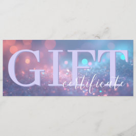 Reserve A Data Cute Soft Glitter Pastel Purple Gift Certificate