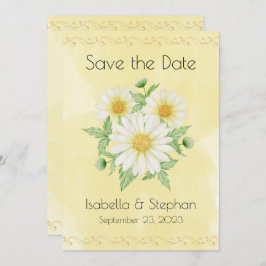 Reserve A Data Daisies White Yellow Floral Typografia Save