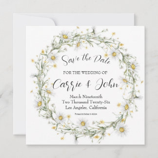 Reserve A Data Daisy Wedding Save the Date Card