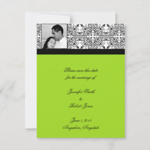 Reserve A Data Damask Delight Verde limão Salvar a Data