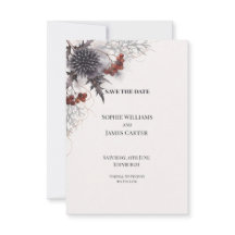 Dark Thistle Berry Save The Date Casamento Escocês