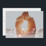 Reserve A Data Data de Casamento com Letra Branca<br><div class="desc">números script sobre a sua foto com escolha de fundo colorido; sobreposição de foto é opcional</div>