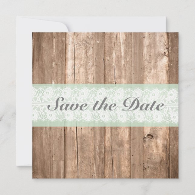 Reserve A Data Data De Guardar A Mint Rustic Do chique (Frente)