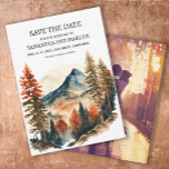 Reserve A Data Data de Salvamento do Casamento da Montanha Orange<br><div class="desc">Cor de laranja queimada e cor de outono no casamento de montanha e aventura Salve o cartão de Data. Personalizado com sua foto no verso. Compre cópias impressas ou solicite o compartilhamento digital com amigos e familiares por e-mail ou nas mídias sociais.</div>
