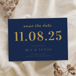Reserve A Data Data Mínima Dourada de Casamento Chic Não Foto<br><div class="desc">Personalize este casamento mínimo de design de chic,  salve a data com todos os seus detalhes.</div>