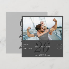 Reserve A Data Data Moderna Foto Cinza Escuro de Foto Salva A Dat