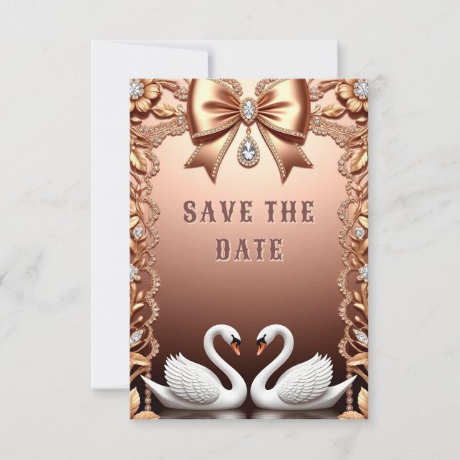 Reserve A Data 💍 Decoração de Casamento dos Cisnes Brancos 💍 (Frente)