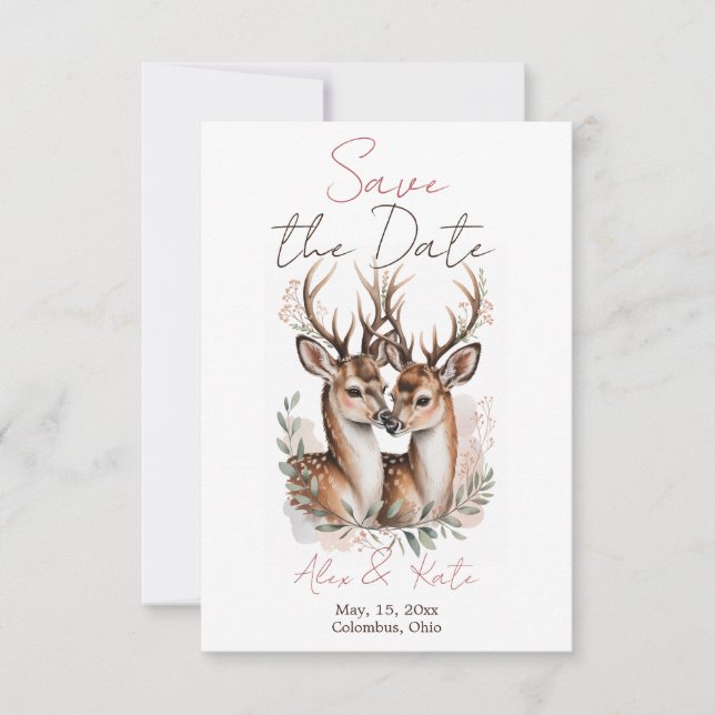 Reserve A Data Deer Wedding Save the Date Announcement (Frente)