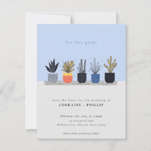 Reserve A Data Deixe o amor crescer plantas de cascas botânicas