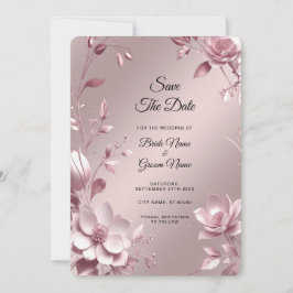 Reserve A Data Delicado Quadro Floral Rosa Salvar a Data