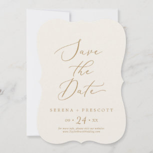 Reserve A Data Delicar Casamento Dourado e Creme Salvar a Data