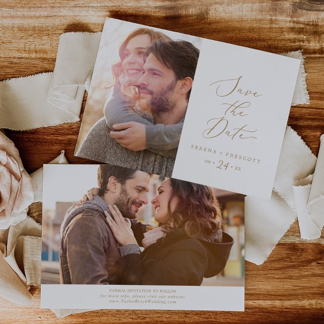 Reserve A Data Delicar Foto De Caligrafia Dourada Salvar A Data (Criador carregado)