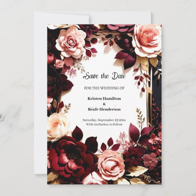 Reserve A Data Delicate Burgundy Botânica (Frente)