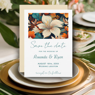 Reserve A Data Desenho Botânico Floral Tropical Elegante para Cas