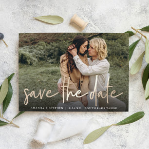 Reserve A Data Desenho casual Dourado Casamento Fotográfico Mod