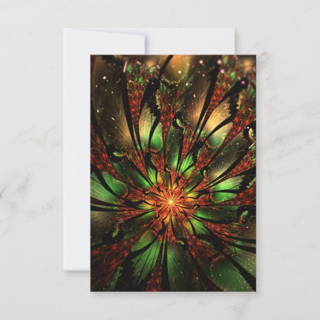 Reserve A Data Desenho de flor fractal abstrata. (Frente)