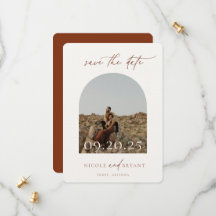 Desert Sienna Arch Frame Casamento Salvar Data