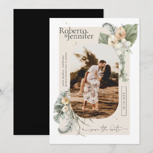 Reserve A Data Deserto Boho Moderno Foto Floral Salve a Data