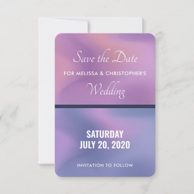 Reserve A Data Design abstrato roxo e rosado moderno (Frente)