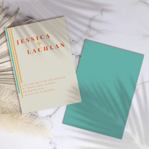 Reserve A Data Design Chic Retroativo com Casamento de Stripes Co