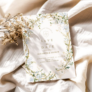 Reserve A Data Design de Casamento Floral Romântico com Monograma